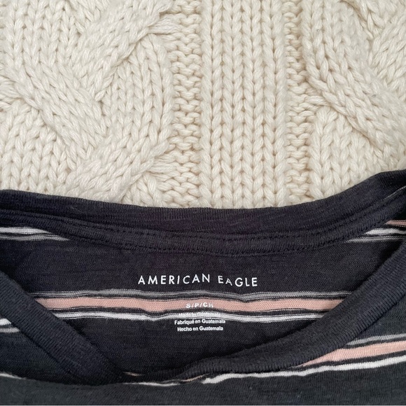 ⚡️3 for $20⚡️American Eagle Cropped Striped Boxy T-Shirt - Picture 4 of 6
